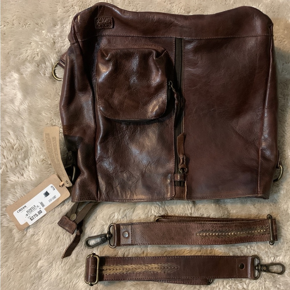 NWT BEDSTU BED STU CIRDAN teak rustic leather backpack+crossbody+shoulder bag